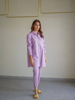 Lilac Collared Linen Set