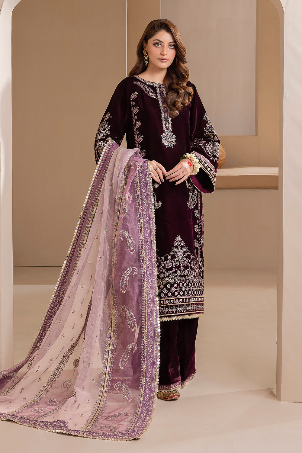 EMBROIDERED VELVET UF-422