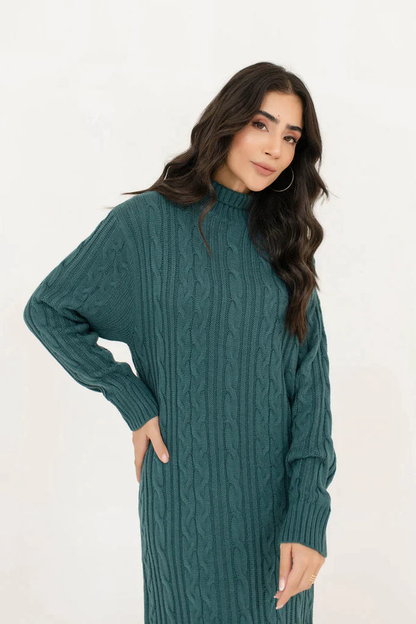 Classic Cable Knit Dark Green