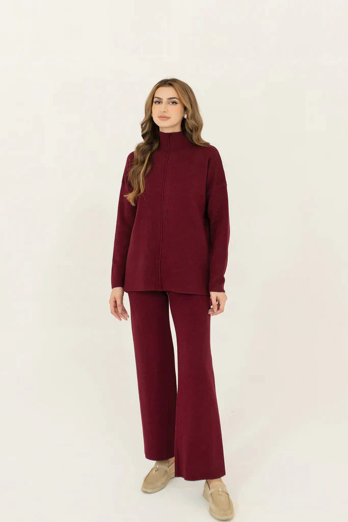 Scarlett Two Piece Knit Set Plum