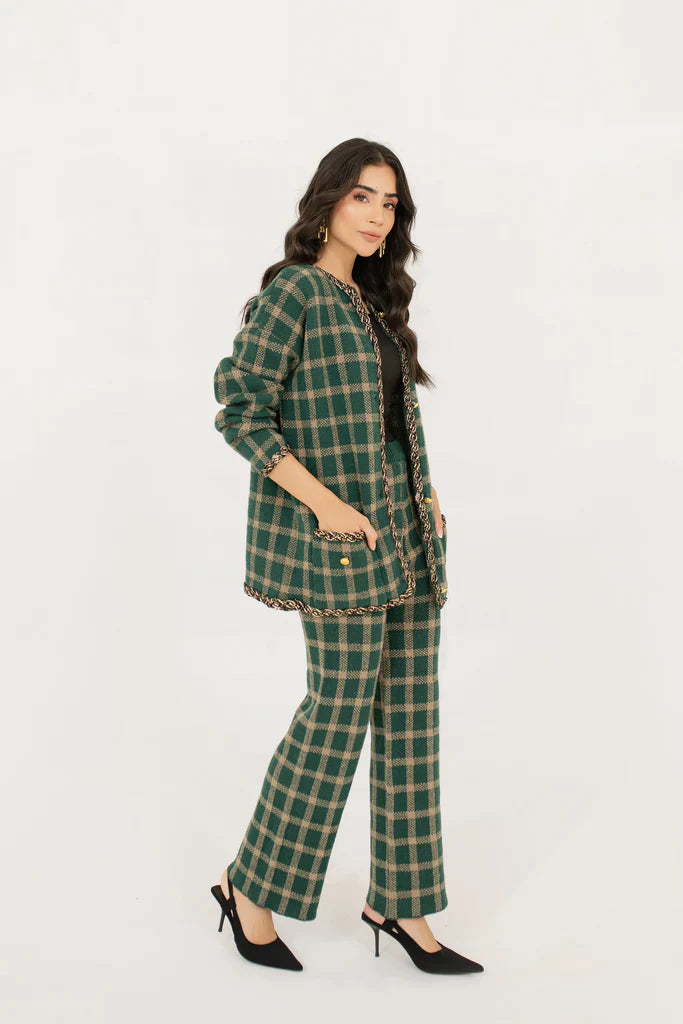 Lina Checkered Knit Suit