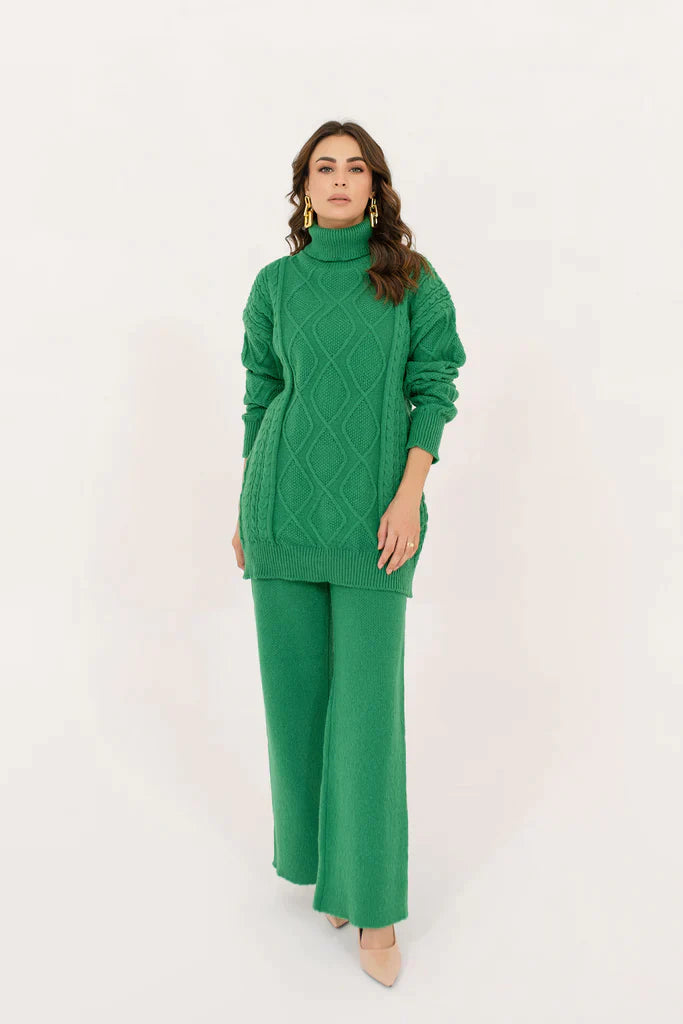 Zayna Green Sweater Suit