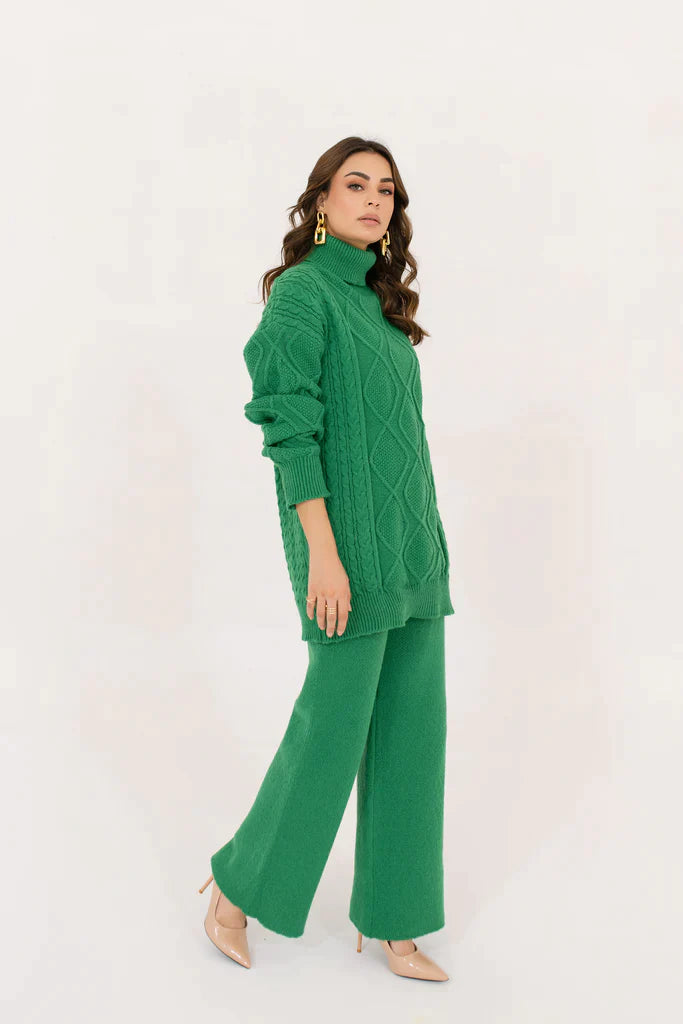 Zayna Green Sweater Suit