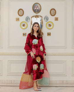 Zehra Saleem Velvet’22 - Red Velvet Suit