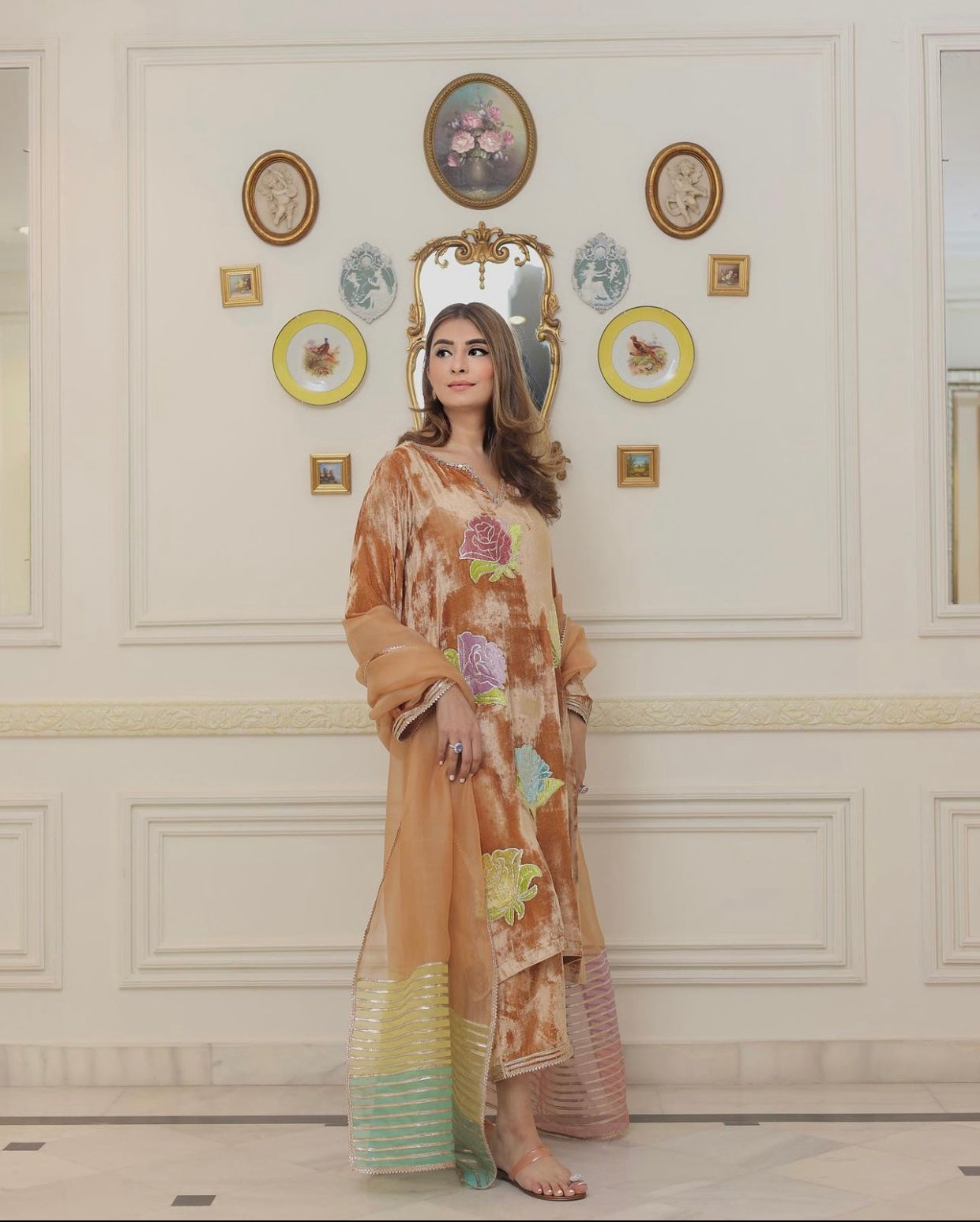 Zehra Saleem Velvet’22 - Orange Velvet Suit